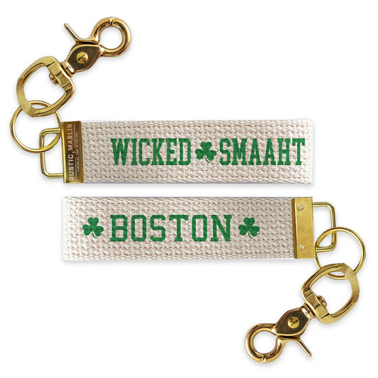 Wicked Smaaht Boston Wristlet Keychain | Funny Boston Souvenir