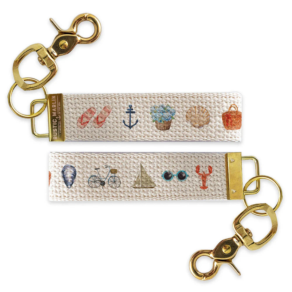 Summer Icon Wristlet Keychain | Coastal Key Fob