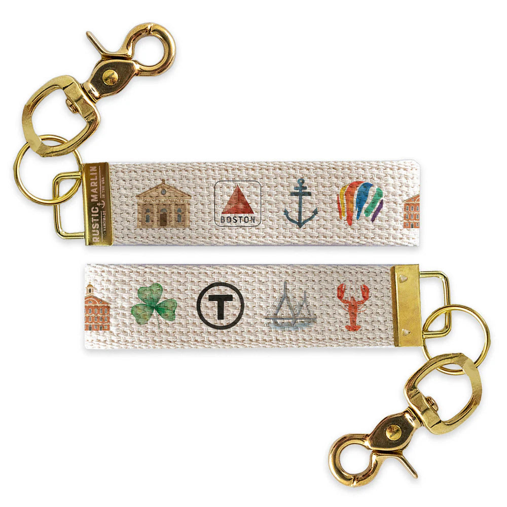 Boston Icons Wristlet Keychain | Boston Souvenir & Massachusetts Gift