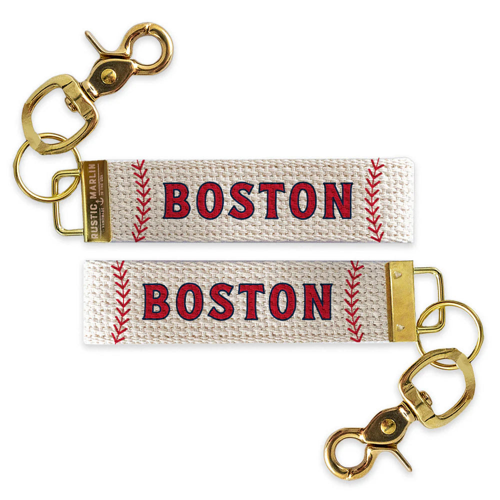 Boston Baseball Wristlet Keychain | Boston Fan Gift