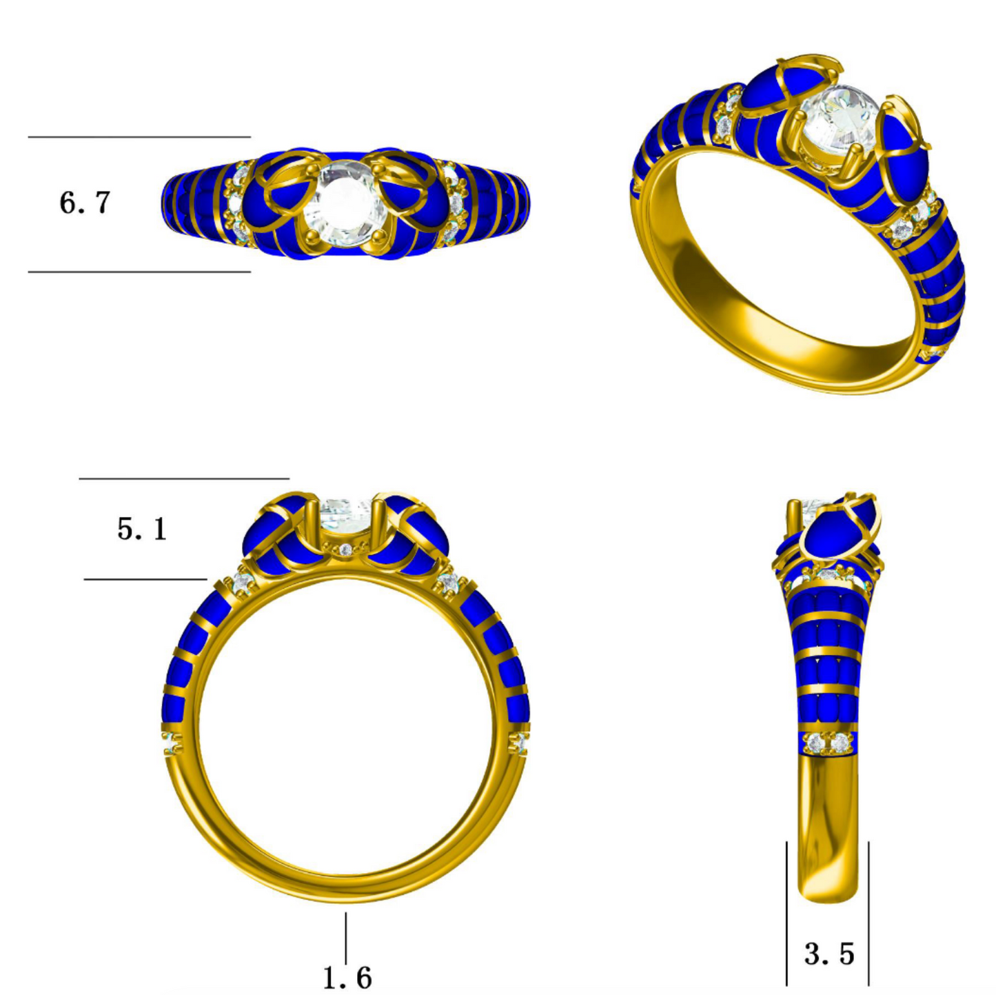 Blue Lobster Ring