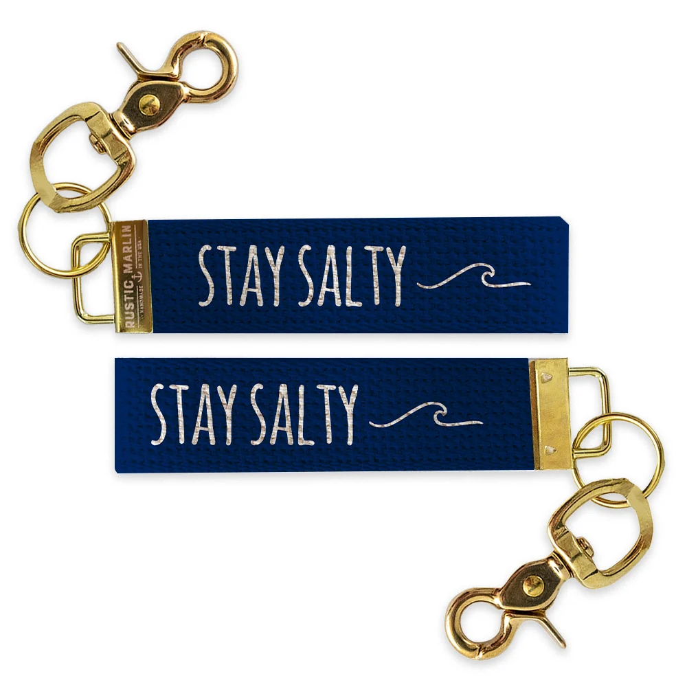 Stay Salty Wristlet Keychain | Coastal Beach Key Fob