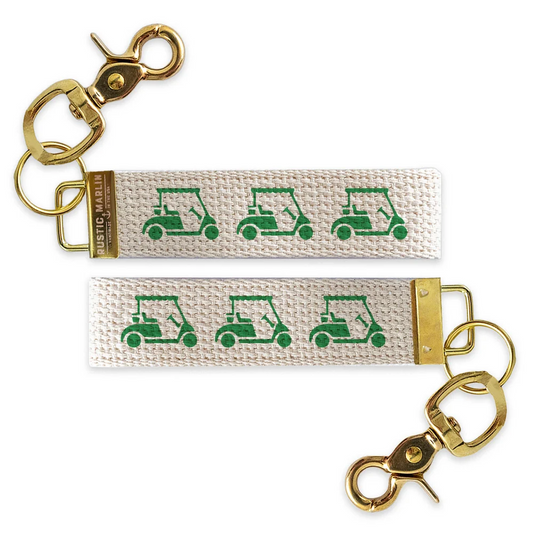 Golf Cart Wristlet Keychain | Golf Gift for Golfers