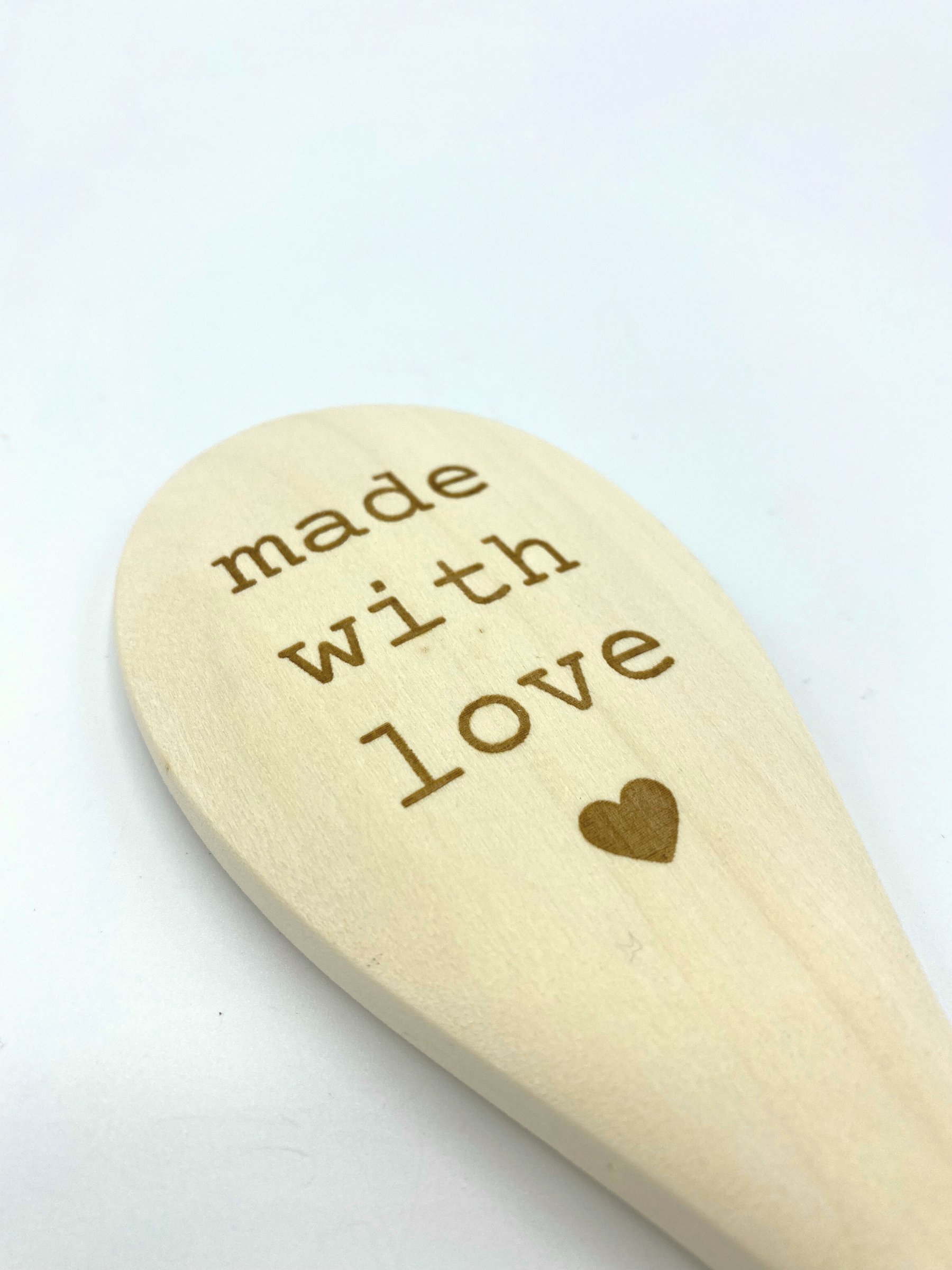 Rubberwood "Made with Love" Spoon image 1