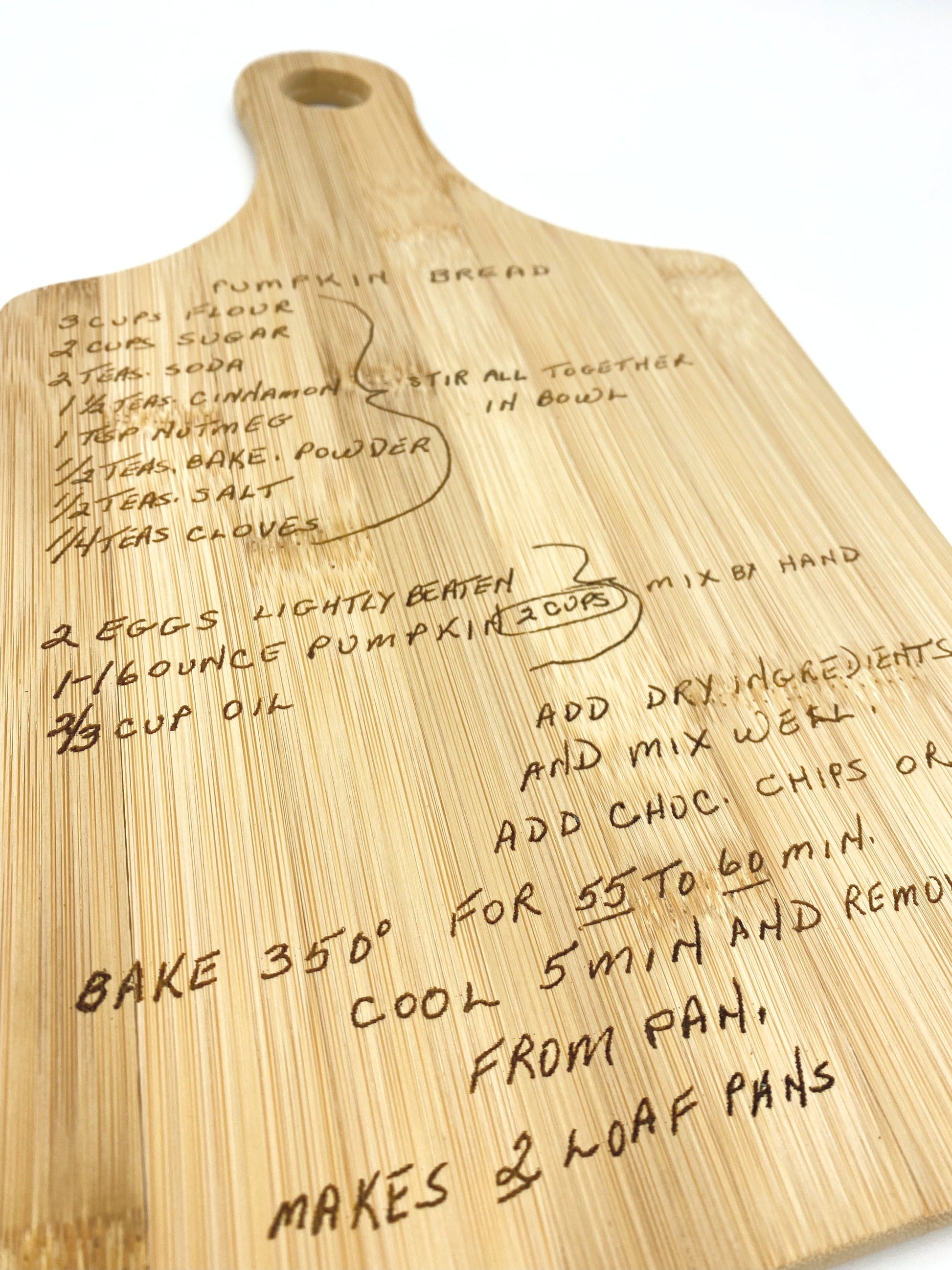 Bamboo Custom Handwriting Wine Bottle Cutting Board image 1