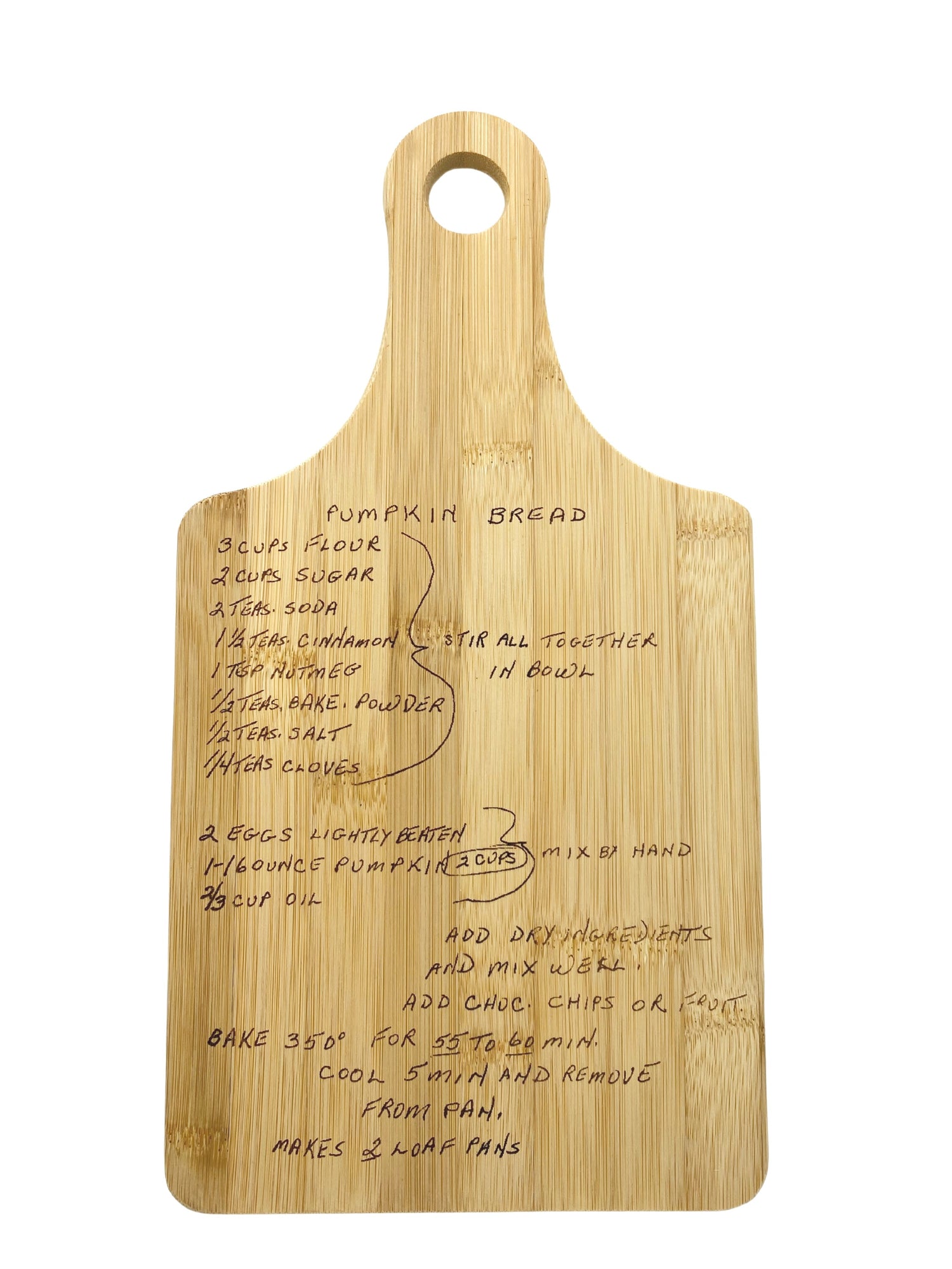 Bamboo Custom Handwriting Wine Bottle Cutting Board image 0