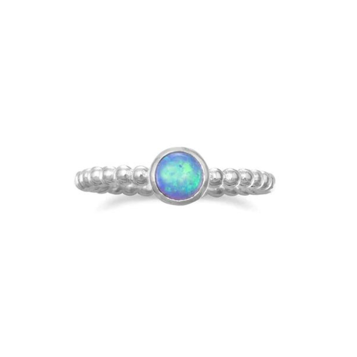 Sterling Silver Opal Stacking Ring image 0